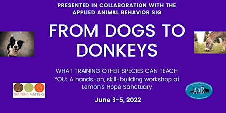 From Dogs to Donkeys: What training other species can teach you tickets