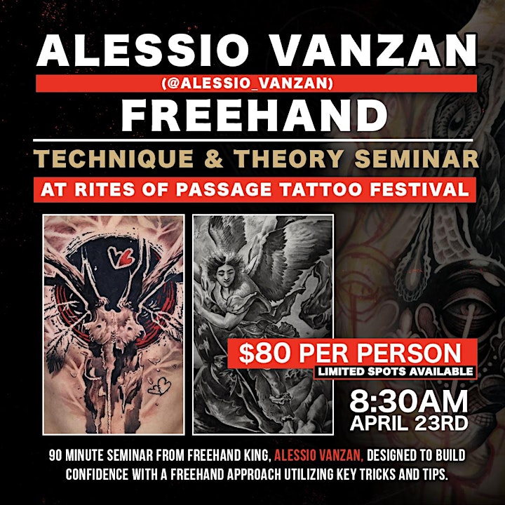 Alessio Vanzan Freehand Tattoo Seminar @ Rites of Passage Tattoo Festival image
