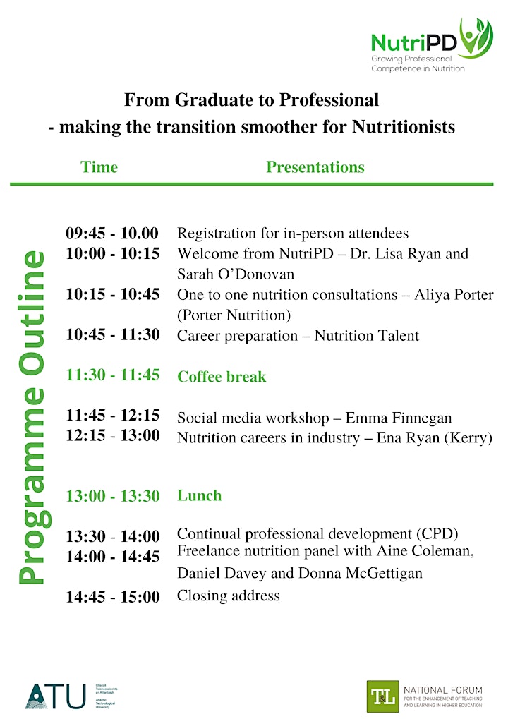 NutriPD Seminar - From Graduate to Professional - Virtual Tickets image