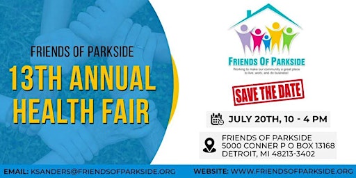 SPONSOR: Friends of Parkside 13th Annual Health Fair