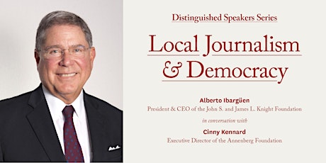 Distinguished Speakers Series: Local Journalism & Democracy primary image