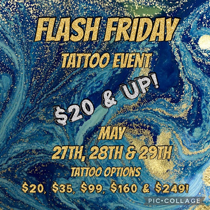 FLASH $20 & UP TATTOO EVENT MAY 27 28 29TH 3DAYS BOOK TODAY ! image