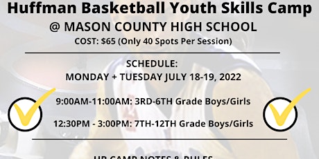 Mason County Central High School Huffman Basketball Camp July18-19 tickets