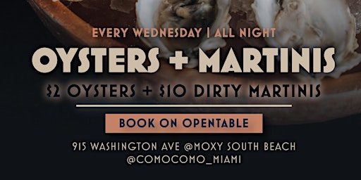Oysters & Martini Wednesdays at Como Como