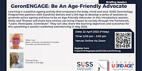GeronENGAGE: Be An Age-Friendly Advocate (Briefing Session)