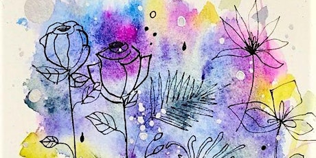 Online Roses with Watercolors and Sharpie Class for Adults & Teens tickets
