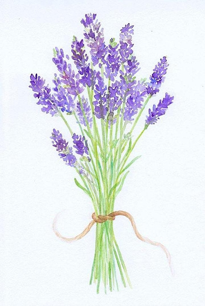 Online Painting Class,  Lavender Bunch with Watercolors image