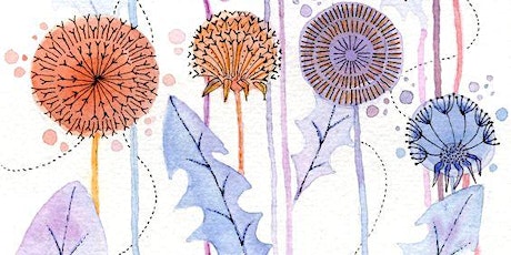 Online Lines and Patterns with Watercolors Painting Class Adults and Teens tickets
