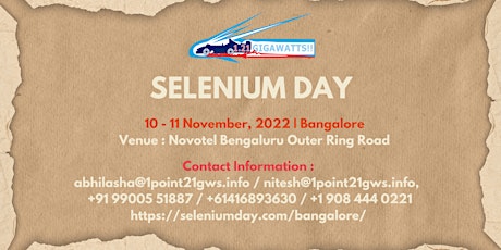 Selenium Day - Bangalore on 10 -11 November 2022 tickets