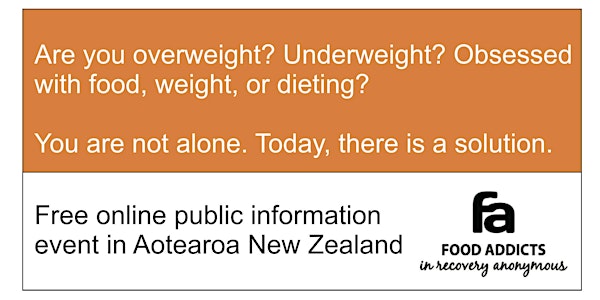 Food Addicts in Recovery Anonymous Public Information Event - Aotearoa