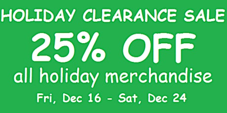 25% Off ALL Holiday Items! primary image