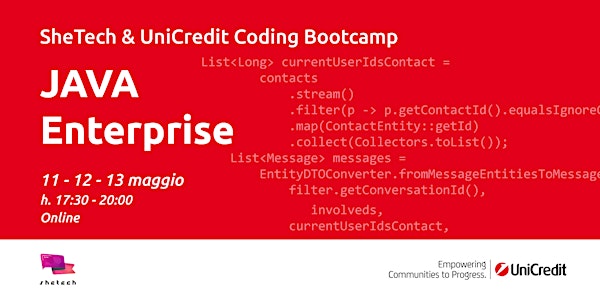 SheTech & UniCredit Coding Bootcamp: JAVA Enterprise
