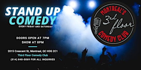 Saturday night stand up comedy by Montreal's 3rd Floor Comedy Club billets