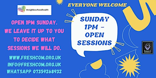 FRESH Open Sunday Sessions - you decide, what activities we do!