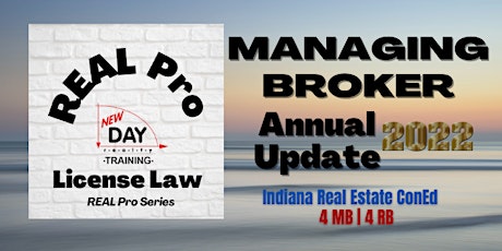 LIVE/Online  Indiana Real Estate ConEd 4Hr MB | RB CE • May 26 tickets