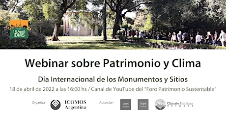 Imagen principal de Webinar sobre Patrimonio y Clima