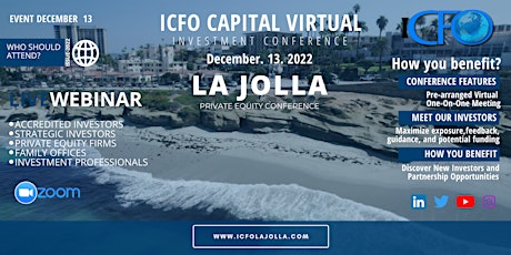 Live Web Event: The iCFO Virtual Investor Conference - La Jolla tickets