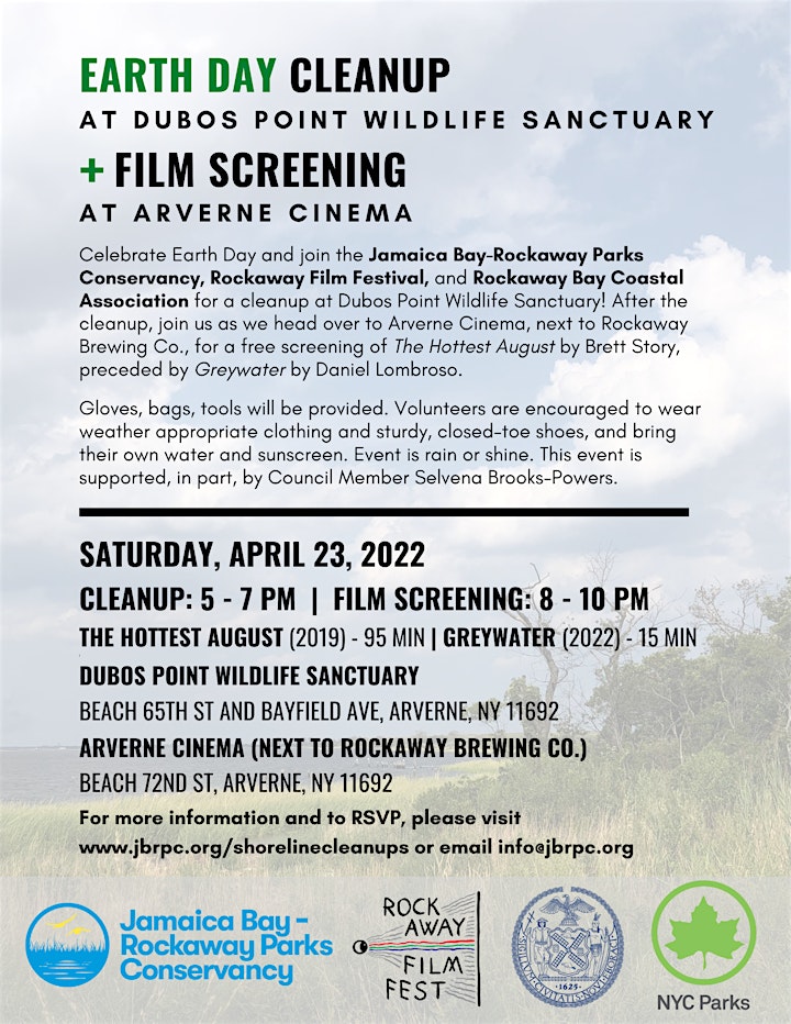 Earth Day Cleanup at Dubos Point + Film Screening at Arverne Cinema image