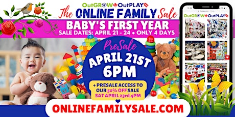 OGOP Baby's FIRST Year PreSale  • OnlineFamilySale.com • JUNE 2nd 6pm tickets