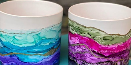 Ceramic Pot - Alcohol Ink Painting Class at CreativiTee & Rofe Designs tickets