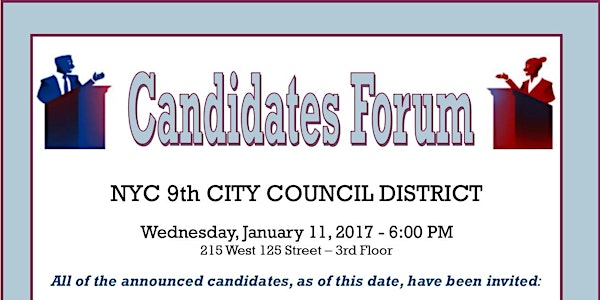 Candidates Forum for NYC 9th Council District