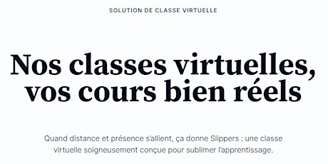 Inscription session démo de Slippers, la solution de classes virtuelles