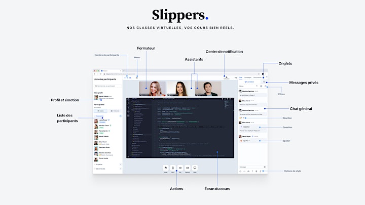 Image pour Inscription session démo de Slippers, la solution de classes virtuelles 