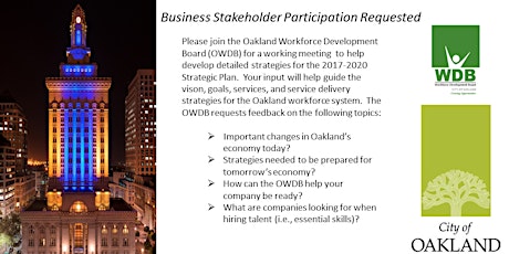 Oakland Workforce Development Board Business Stakeholder Forum primary image