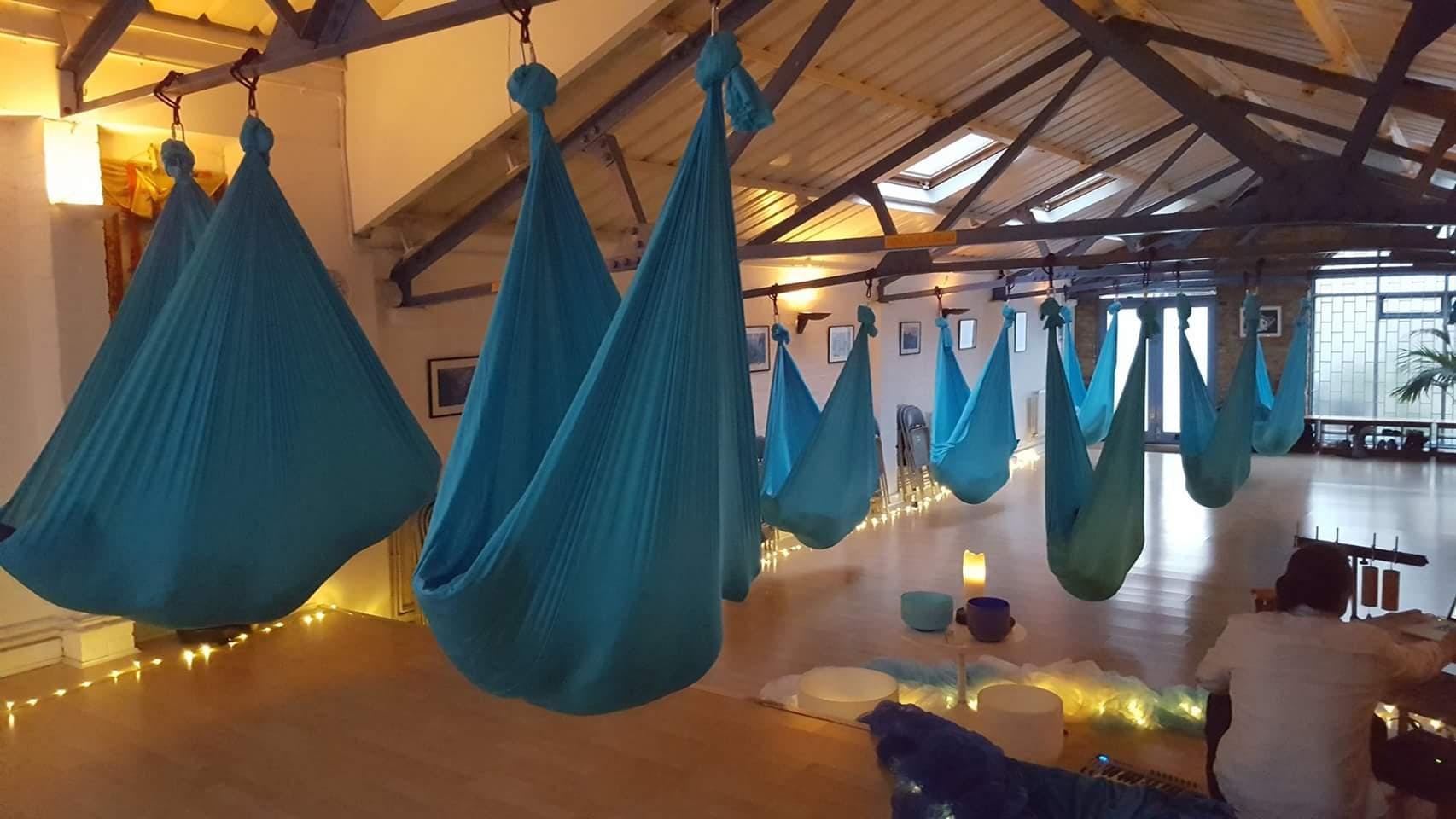 8:30-10pm Aerial Relaxation Pods… with live ambient music!