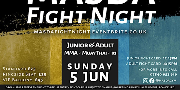 Masda Fight Night - Sunday 5th June 2022
