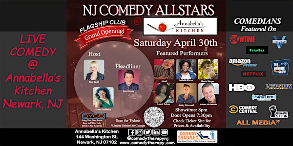 NJ Comedy All Stars - Almost Free Show in Newark - April 30th