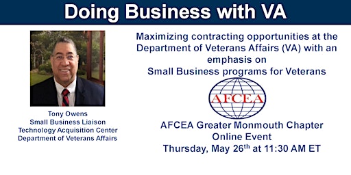 AFCEA Greater Monmouth Chapter Online Event with VA Small Business Liaison