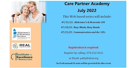 July Care Partner Academy- session 1:  Alzheimer's and Dementia 101 tickets