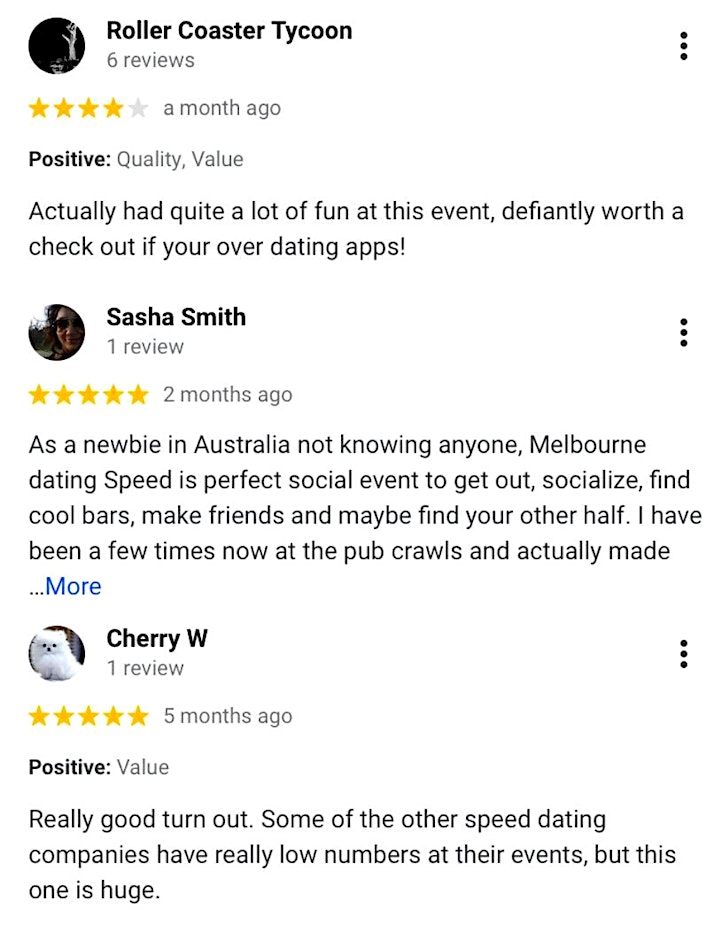 Speed Dating Melbourne over 49-65yrs Richmond Singles Events at Meetups image