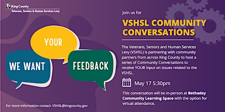 Burien, White Center, Duwamish Valley - VSHSL Community Conversation tickets