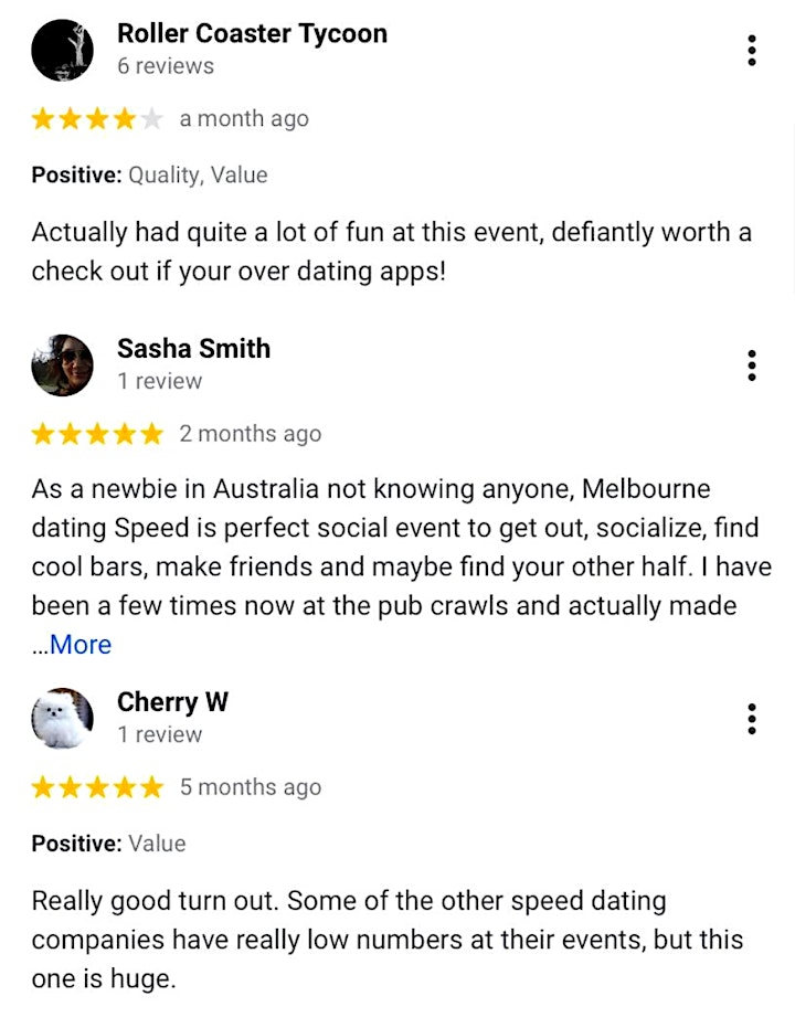 Speed Dating Melbourne over 30-42yrs Windsor Singles Events Meetups image