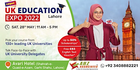 Largest UK Education Expo 2022 - Avari Hotel Lahore tickets