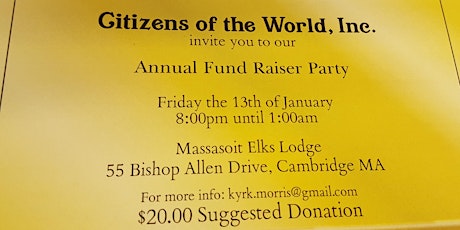 Citizens of the World, Inc., Annual Fund Raiser Party primary image