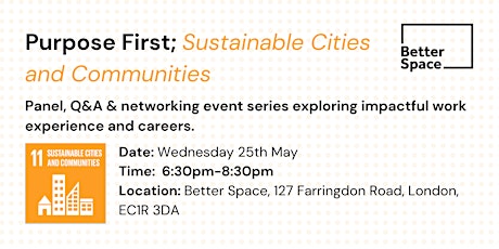 Purpose First; Sustainable Cities & Communities tickets