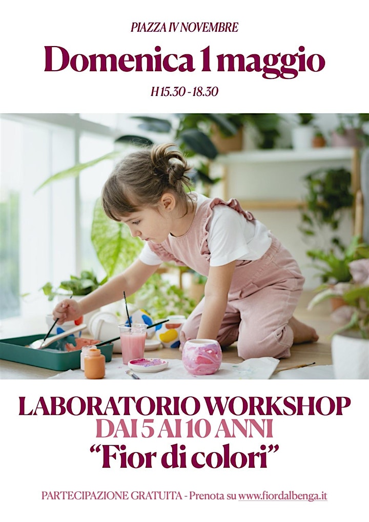 Immagine Laboratorio workshop per bambini e ragazzi 5-10 anni “Fior di colori”