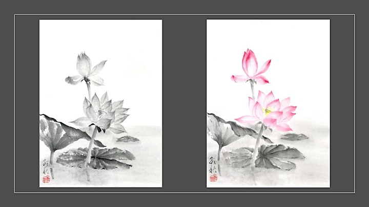 Sumi-e Painting workshop “Coloured Lotus Flower” with KOSHU image