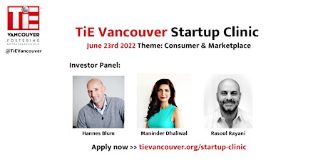 TiE Startup Clinic - Consumer and Marketplace tickets