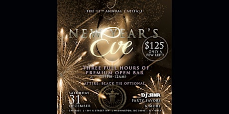 12th Annual New Year's Eve at CAPITALE 2017 primary image