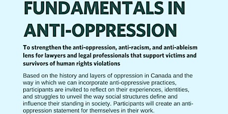 Fundamentals in  Anti-Oppression for Legal Professionals tickets