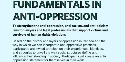 Fundamentals in  Anti-Oppression for Legal Professionals