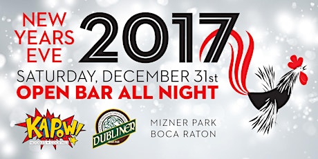 New Years Eve 2017 at Kapow Noodle Bar & Dubliner Mizner Park primary image