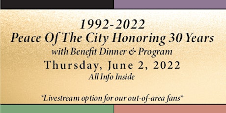 Peace Of The City Benefit Dinner and Program tickets