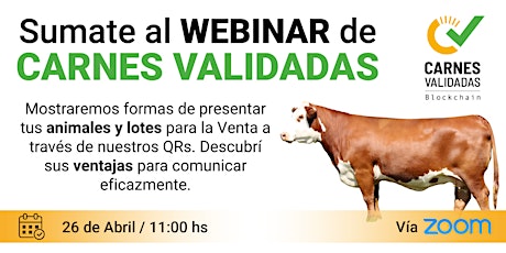 Imagen principal de Webinar Plataforma Carnes Validadas Abril 2022