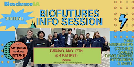 BioFutures Internship Program Info Session 2022 tickets