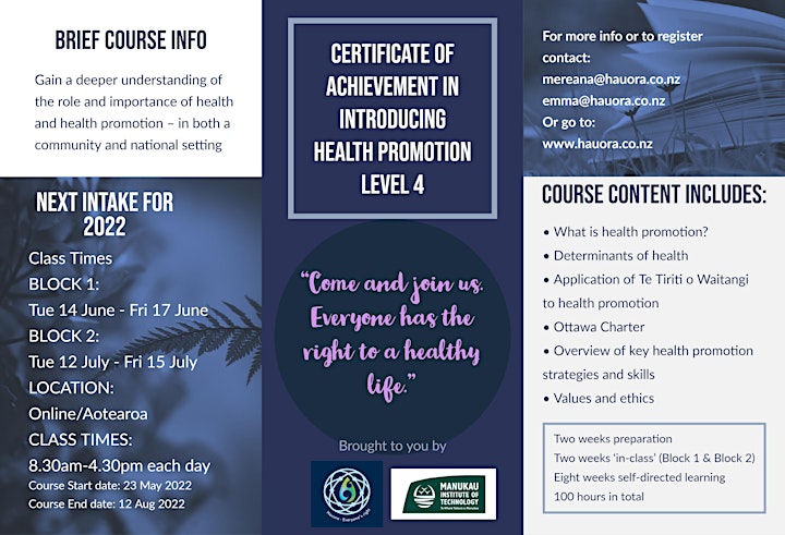Certificate of Achievement in Introducing Health Promotion - ONLINE Intake2 image